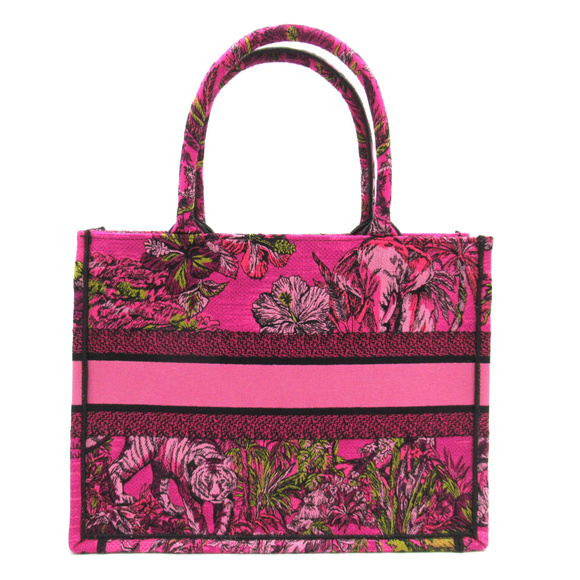 Dior New Canvas Tote Book Pink Bag Multi Medium - Picture 1 of 8